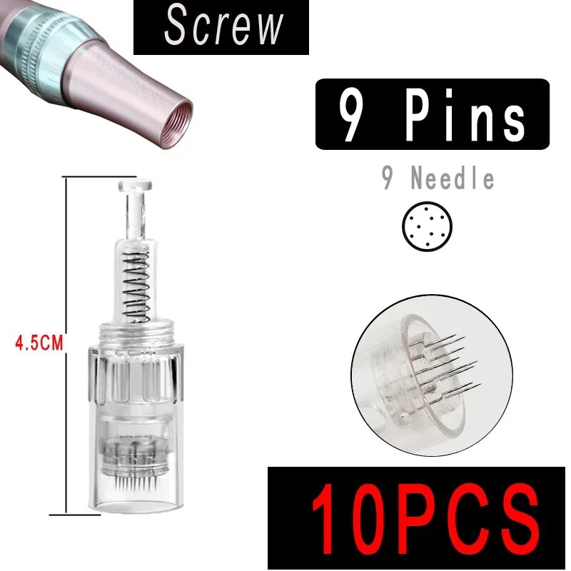 Дермапен иглы Microagulhamento 9/12/24/36/42/Nano Pin 100/50/10 шт, 9pin x10pcs