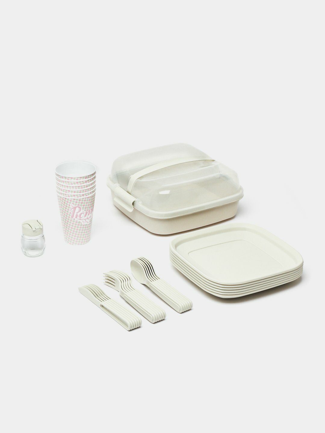 Набор для пикника, на 6 персон Бежевый — фото 1