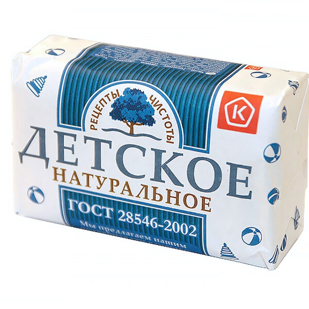 Мыло туалетное нмжк 'Рецепты чистоты' детское 200 г, натуральное, мягкое