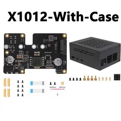 X1012 Raspberry Pi 5 POE и PCIe на M.2 NVMe плата SSD Pi5 2280 Power over Ethernet, X1012-With-Case