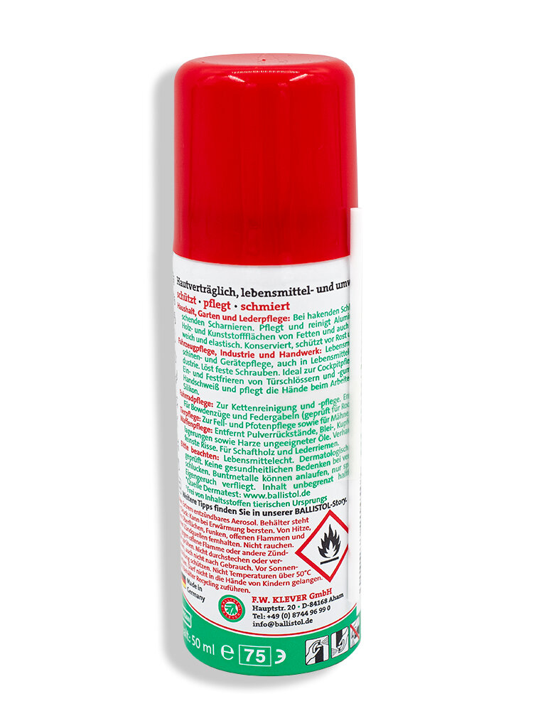 Масло оружейное Ballistol универсальное для чистки и защиты оружия, спрей 50 мл — фото 1