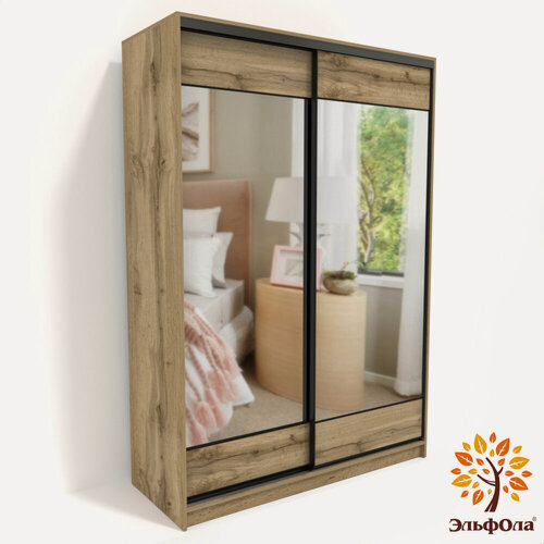 Изображение товара Шкаф купе ЭльфОла "Лофт", двухстворчатый 120*45*220 см, дуб вотан, ЛДСП
