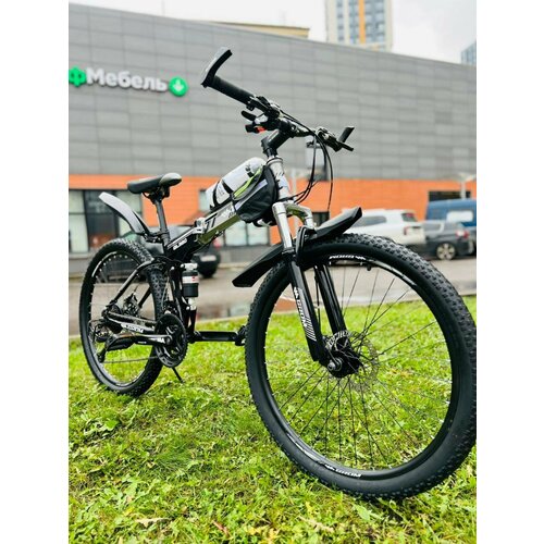 Горный складной велосипед GROM, городской, 26 дюймов / взрослый, мужской и женский для прогулки / скоростной, спортивный велик для подростков черный/серый