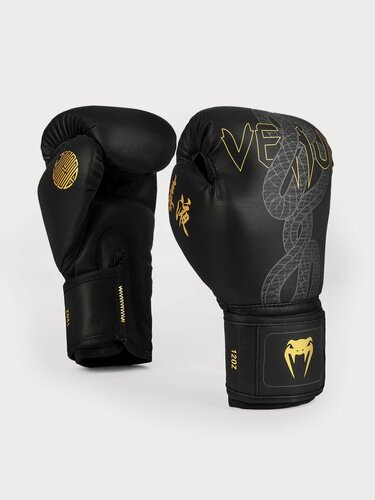 Изображение товара Перчатки боксерские Venum Serpenti Black/Silver/Gold (14 унций)