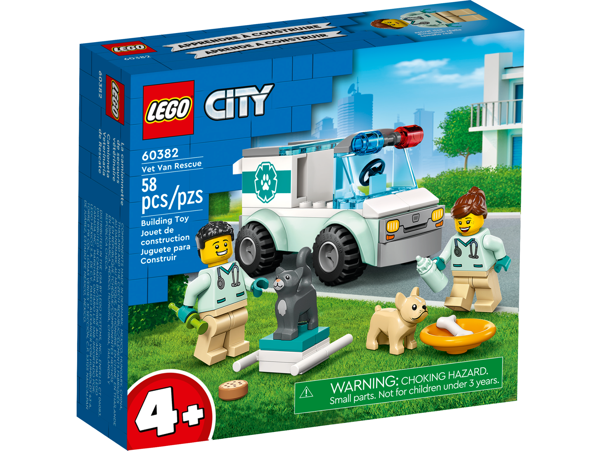 Конструктор LEGO City 60382 Vet Van Rescue, 58 дет.