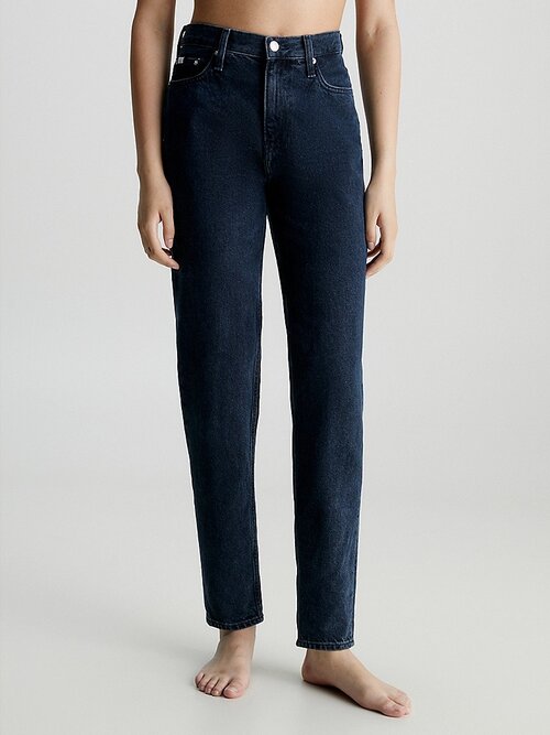 Джинсы мом  CALVIN KLEIN High Rise Mom Jeans, размер 27/32, синий