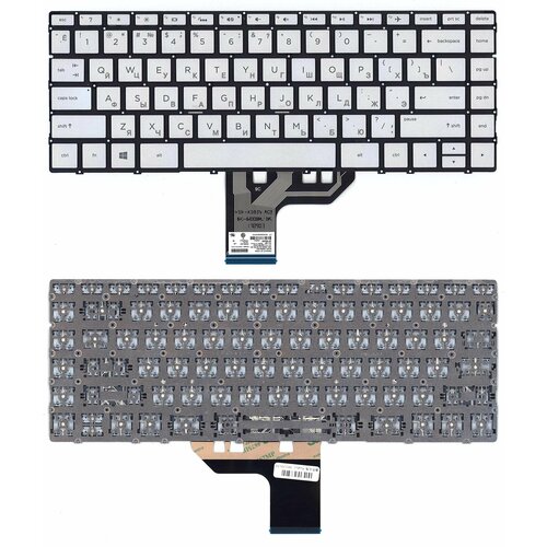 клавиатура для ноутбука hp envy x360 15 w серебристая с подсветкой Клавиатура для ноутбука HP Spectre X360 13-w000 13-ac000 серебристая с подсветкой
