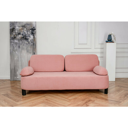 Диван-кровать диван раскладной Brendoss 1004 прямой, износостойкий велюр розовый