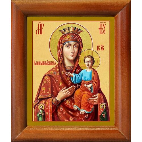Икона Божией Матери Самонаписавшаяся, в деревянной рамке 8*9,5 см икона божией матери самонаписавшаяся в широкой рамке 19 22 5 см