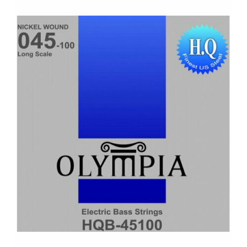 olympia hqb45100rc струны для бас гитары средне лёгкого натяжения обмотка из никеля круглый корд Olympia HQB45100 Струны для бас-гитары средне-лёгкого натяжения, обмотка из никеля (45 - 65 - 80 - 100)