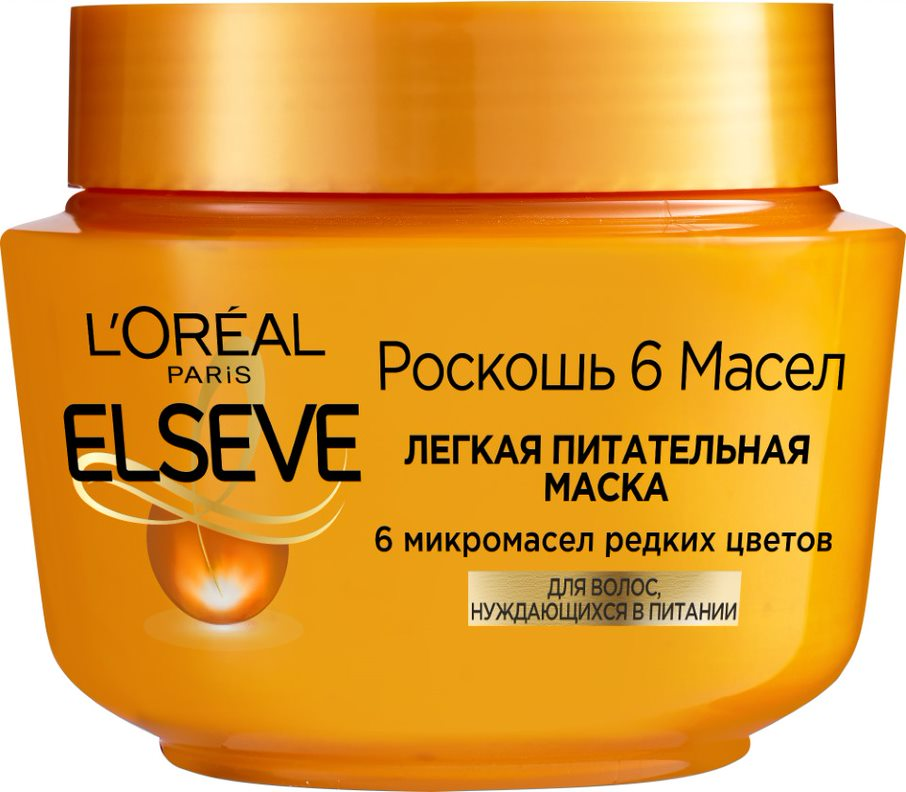 L'Oreal Paris, Elseve Питательная маска Роскошь 6 масел для сухих волос, 300 мл