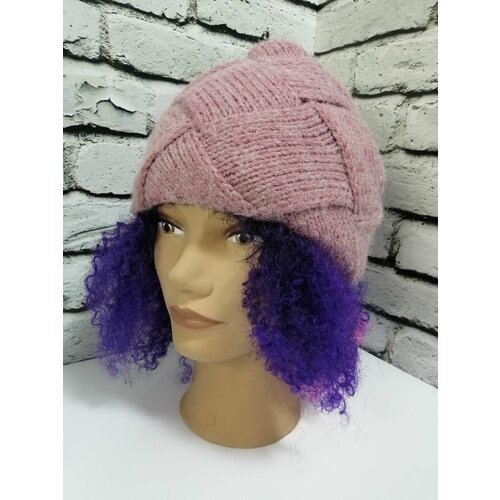 фото Балаклава бини шапка женская с ушками желтая, размер 56-58, пыльная роза нет бренда