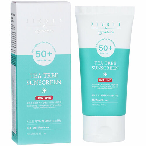 Крем для лица солнцезащитный с экстрактом чайного дерева Jigott Signature Tea Tree Sunscreen, 70 мл