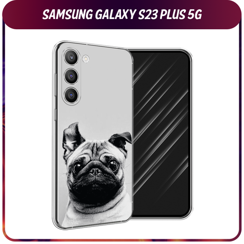 силиконовый чехол розы на сером на samsung galaxy s23 самсунг галакси s23 плюс 5g Силиконовый чехол на Samsung Galaxy S23 Plus 5G / Самсунг S23 Плюс 5G Ушастый мопс