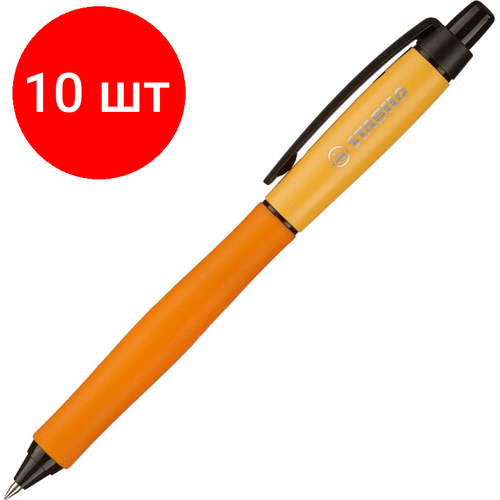 Комплект 10 штук, Ручка гелевая автомат. STABILO PALETTE XF 268/3-41-4 син.0.35мм, манж