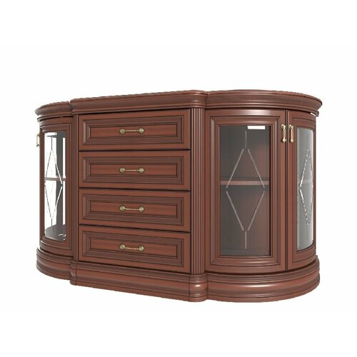 Комод малый Василиса витраж Ромб цвет Махагон 86270₽