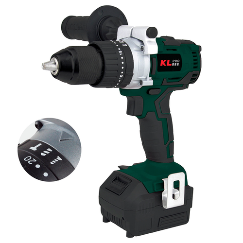 Профессиональный ударный бесщеточный шуруповерт KLPRO KLDM18B-50 18В Li-ion-2шт 50Ач 60Нм ручка ЗУ-4А в кейсе 2470000₽