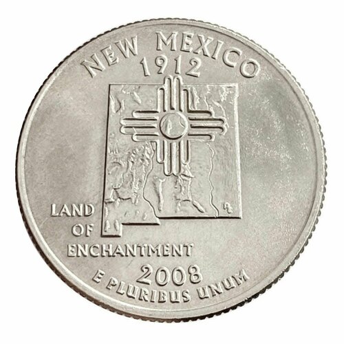 Монета 25 центов Нью Мексико. Штаты и территории. США D 2008 UNC монета 25 центов нью йорк штаты и территории сша d 2001 unc