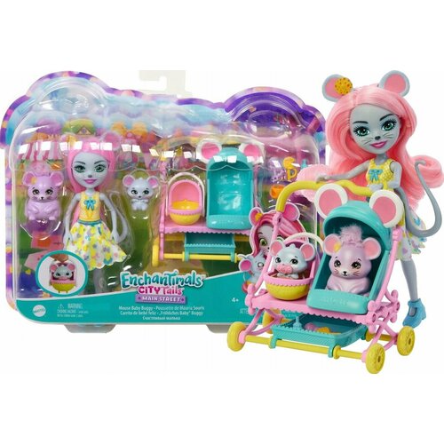Кукла с питомцами Mattel Enchantimals, Маурия с мышатами и коляской