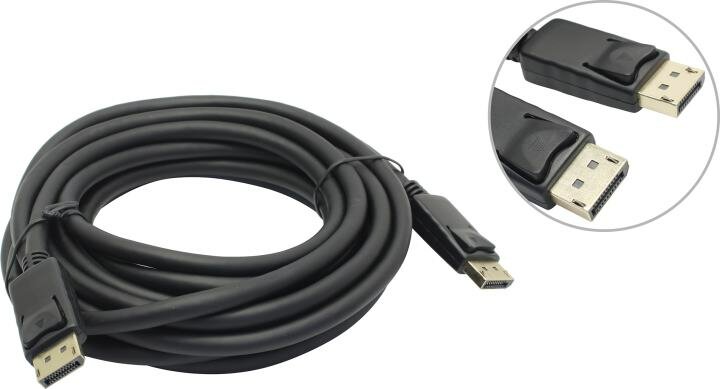 Кабель DisplayPort 5м VCOM Telecom VHD6220-5M круглый черный - фото №9