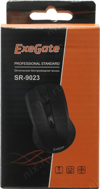 Exegate EX279045RUS Беспроводная мышь ExeGate SR-9023 <black, optical, 3btn/scroll, 1200dpi, USB> Color box - фото №10