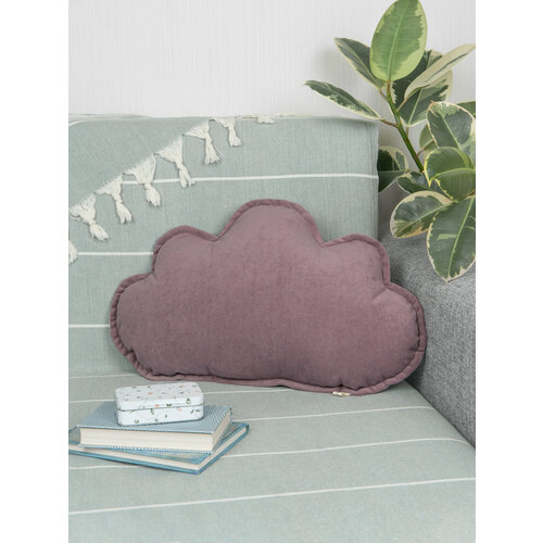 Подушка декоративная Облако (облачко) велюр, 45х30, цвет пастельно-фиолетовый