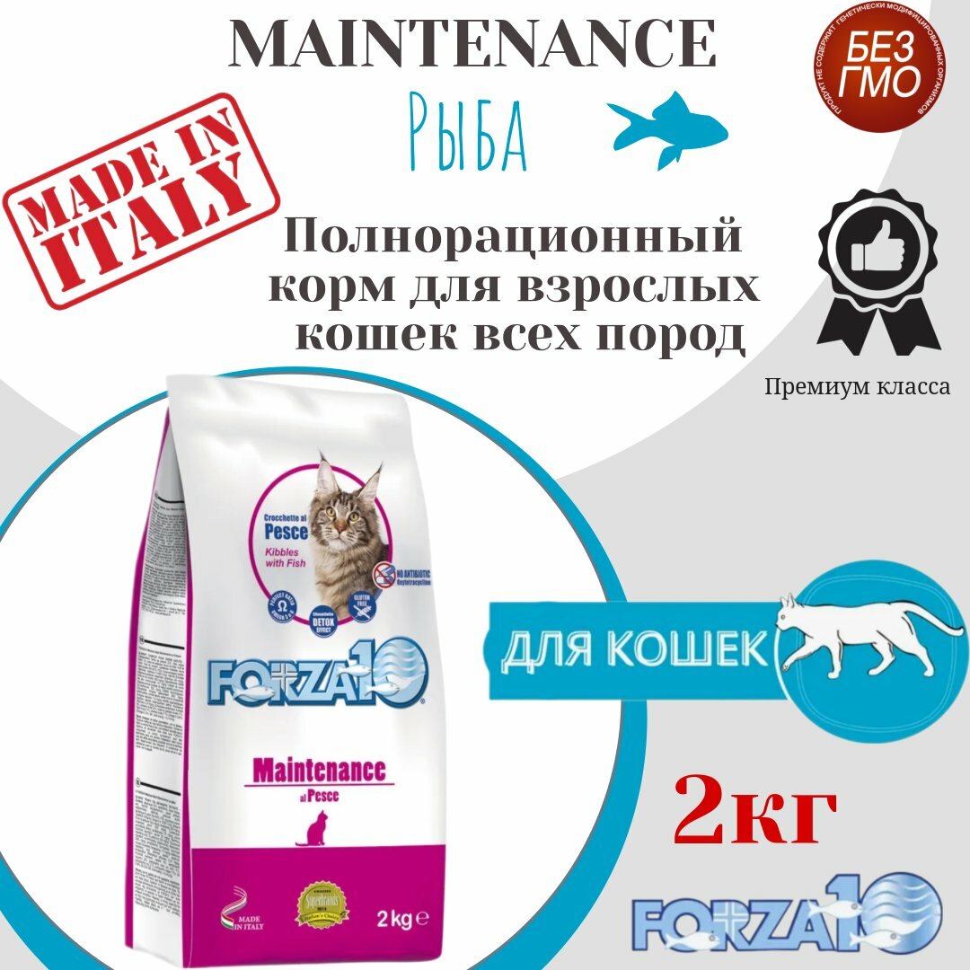 Сухой корм для кошек Forza10 Maintenance Pesce 31/12 с рыбой 2 кг