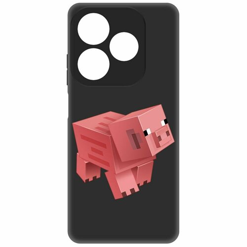 Чехол-накладка Krutoff Soft Case Minecraft-Свинка для ITEL P55 черный чехол накладка krutoff soft case minecraft свинка для itel vision 3 plus черный