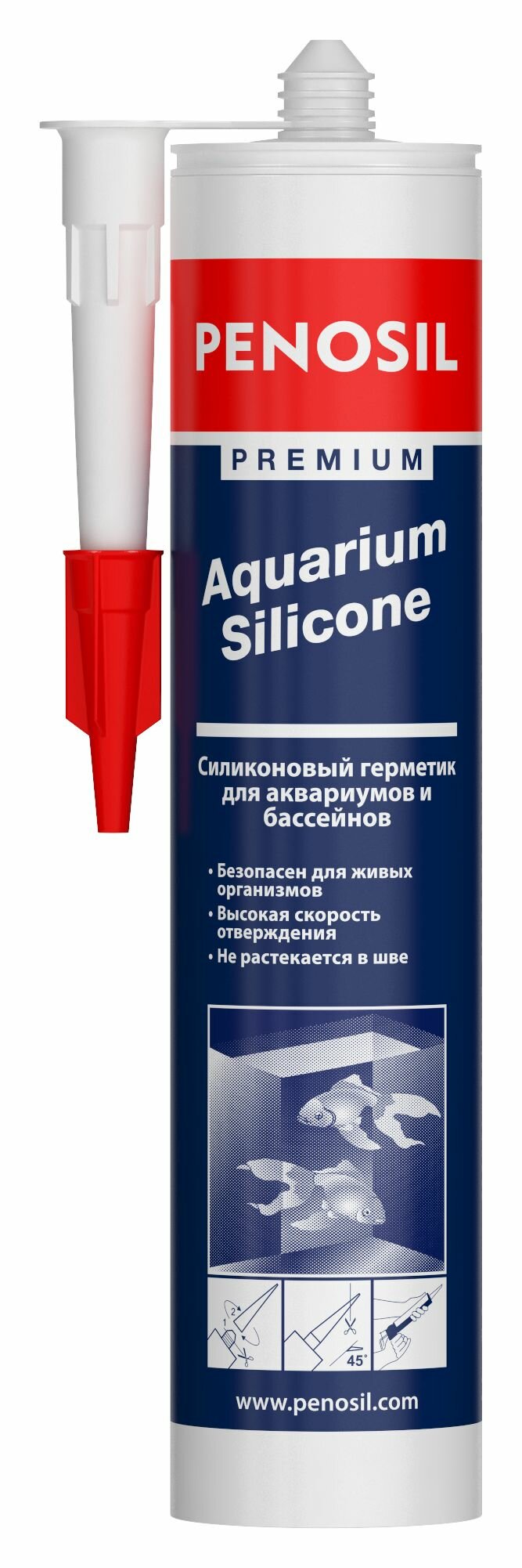 Герметик аквариумный прозрачный PENOSIL Premium Silicone, 280ml