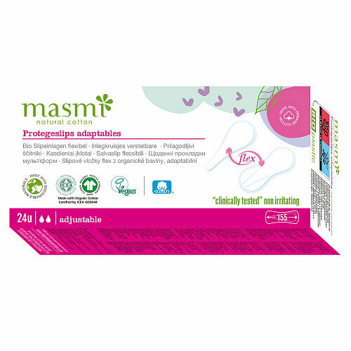 masmi natural cotton ежедневные гигиенические прокладки мультиформ из органического хлопка 30шт Прокладки ежедневные Мультиформ