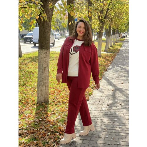 Брюки бананы , размер 62, красный