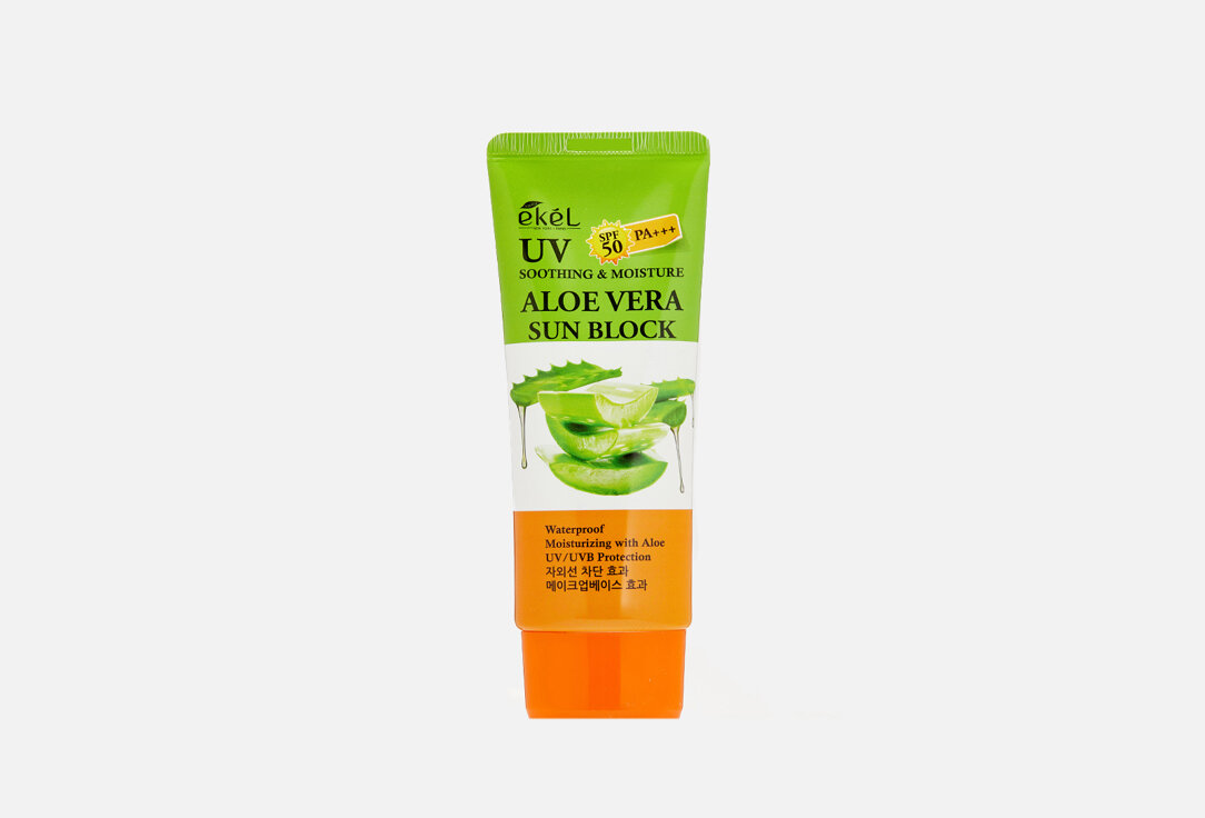 Солнцезащитный крем Ekel, UV SOOTHING & MOISTURE ALOE VERA SUN BLOCK SPF 50 PA+++ 70мл