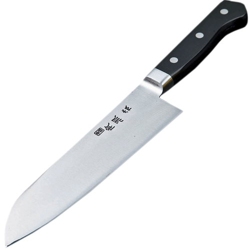 Нож кухонный Сантоку 170мм, молибден-ванадиевая сталь, рук. стабилизирован. Древесина