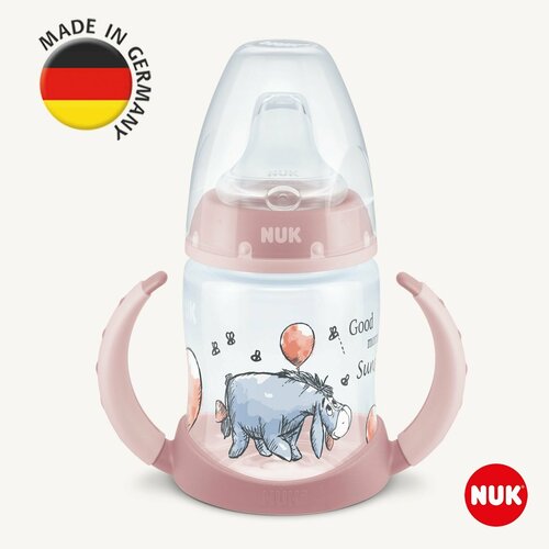 фото Nuk first choice бутылочка обучающая из полипропилена с индикатором температуры, 150 мл с насадкой из силикона и ручками