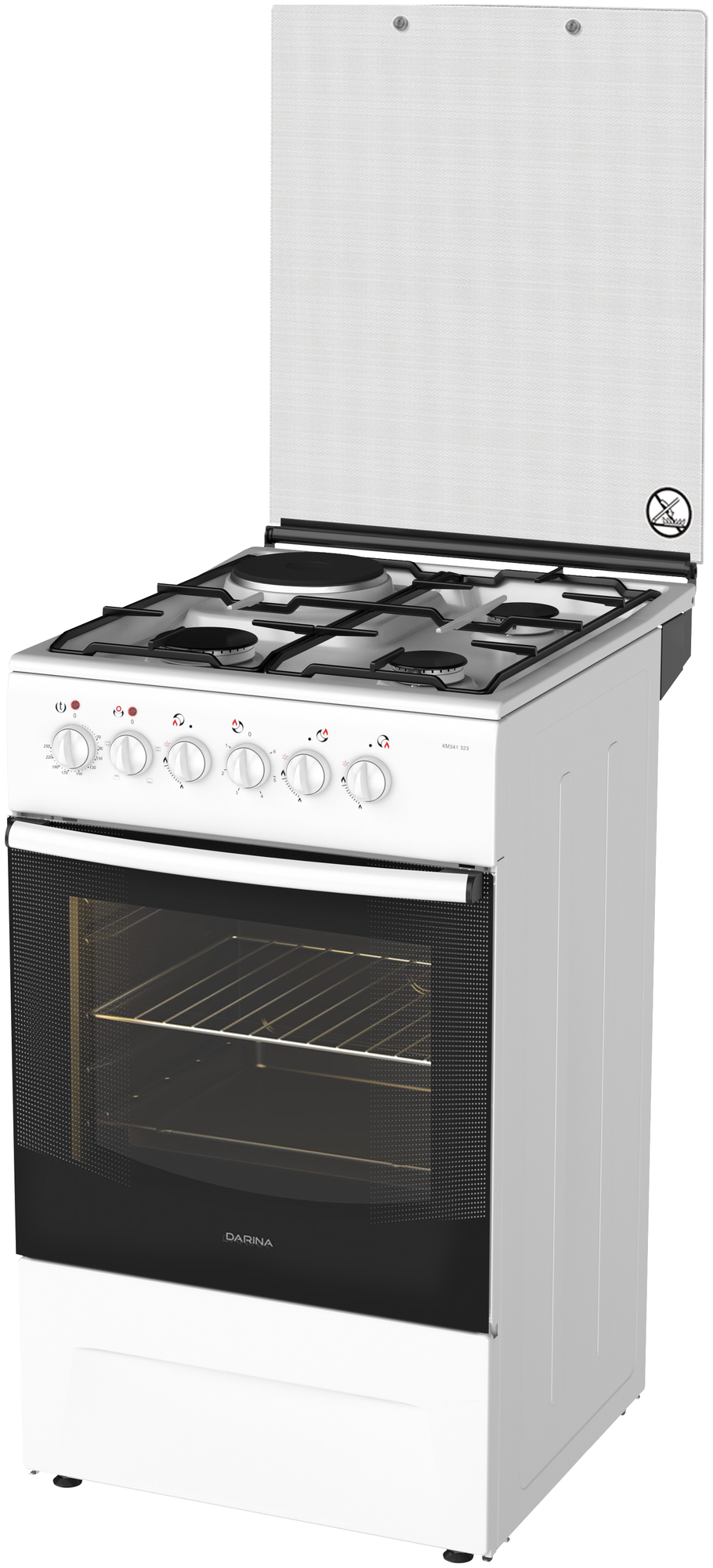 Darina F KM341 323 W, 50х56см, 3 газ. конфорки + 1 эл. горелка, эл. духовка