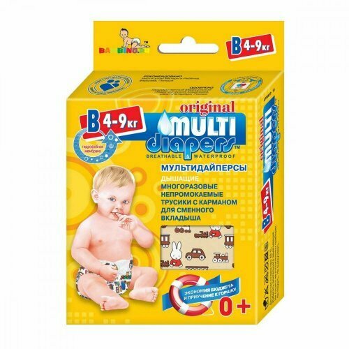 Трусики-подгузники MULTI-DIAPERS р. B (4-9 кг) арт:1В. розовыйА