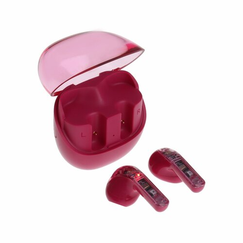 Наушники беспроводные R20 TWS вкладыши BT 53 30200 мАч шумоподавление малиновые 1509₽