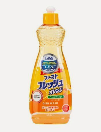 Изображение товара Жидкость Funs для мытья посуды-овощей-фруктов апельсин, 600мл