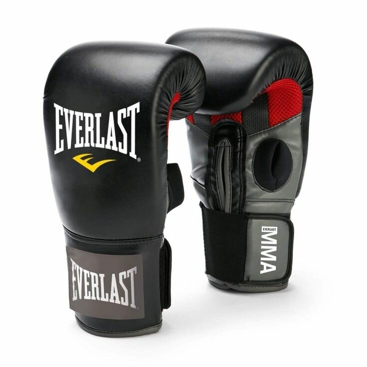 Перчатки Everlast Clinch strike черные (12 унций, Кожезаменитель, Everlast, Черный)