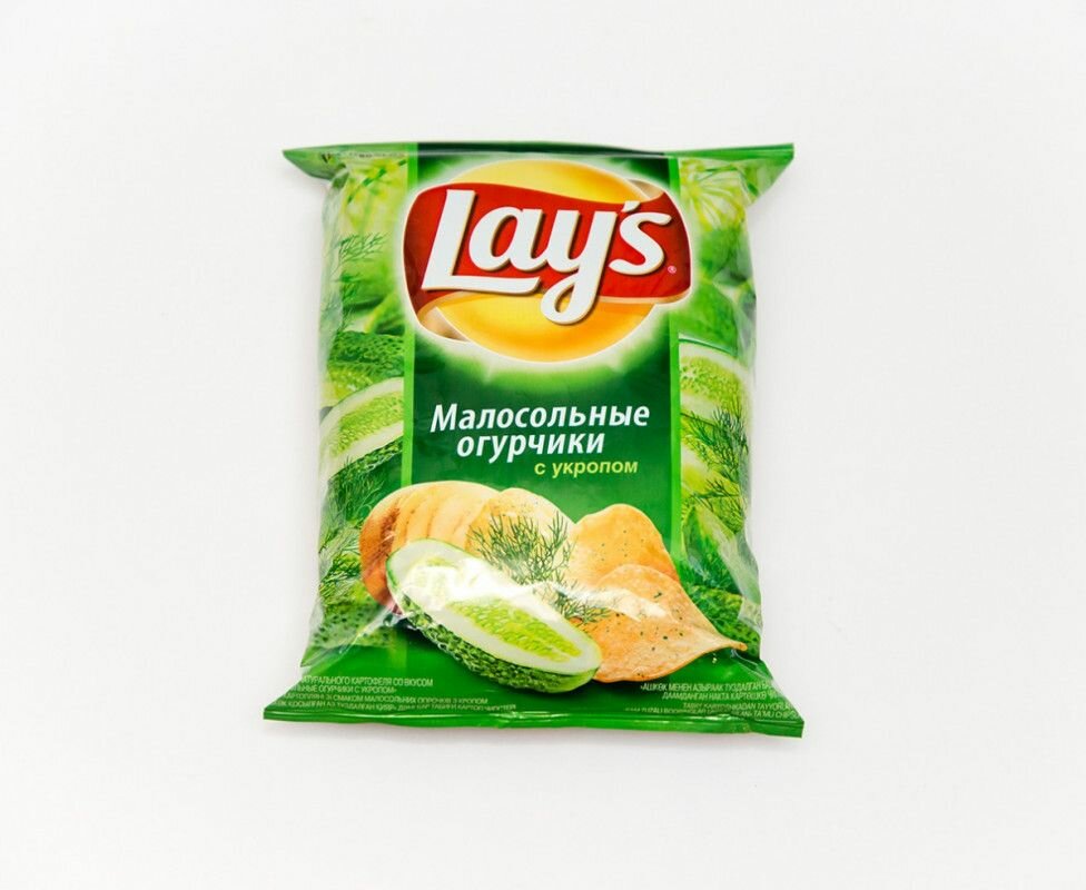 Чипсы Lays Малосольные огурчики с укропом 140 гр - 3 шт