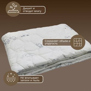 Одеяло 2-сп, 172х205 см, Эконом, силиконизированное волокно, 500 г/м2, зимн, чех 100% п/э, ДомВелл