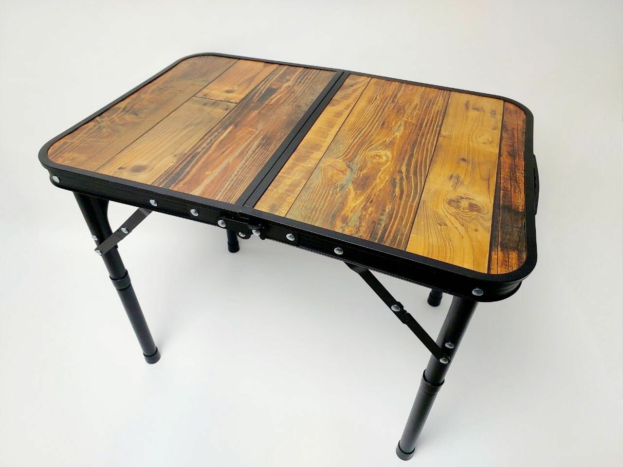 фото Стол складной 60х45, h50/57/65, каркас черный, столешница под дерево