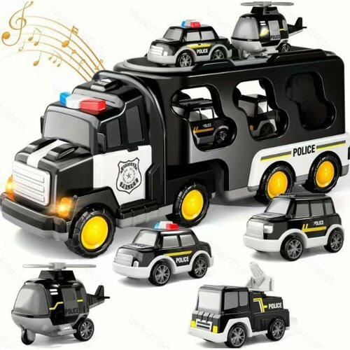 Детский двухслойный транспортер для хранения вещей, полицейская машина