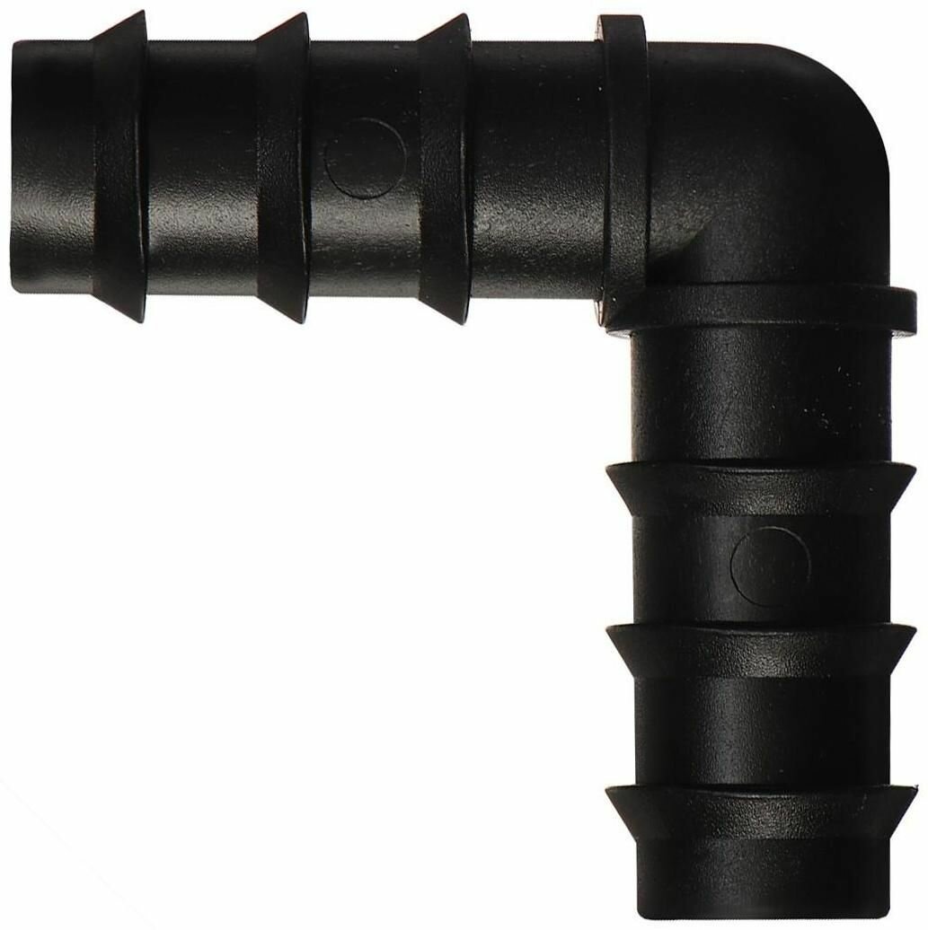 фото Соединитель угловой, L-образный, для шланга 3/4" (19 мм), пластик