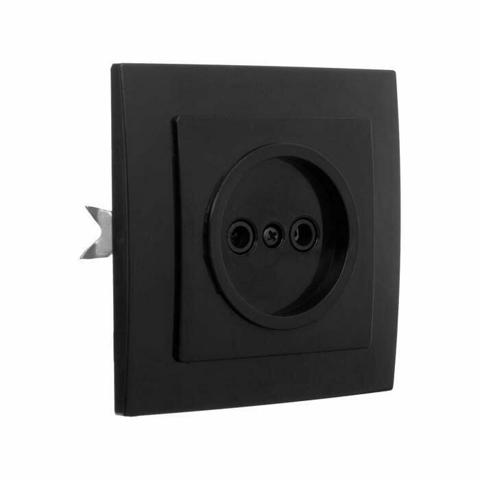 фото Розетка "Элект" RS 16-131-Ч, 16 А, 250 В, одноместная, без з/к, скрытая, черная
