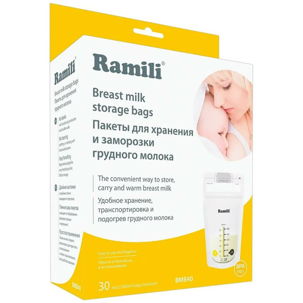 Пакеты для грудного молока Baby Ramili/Рамили 180мл 30шт (BMB40) - фото №4