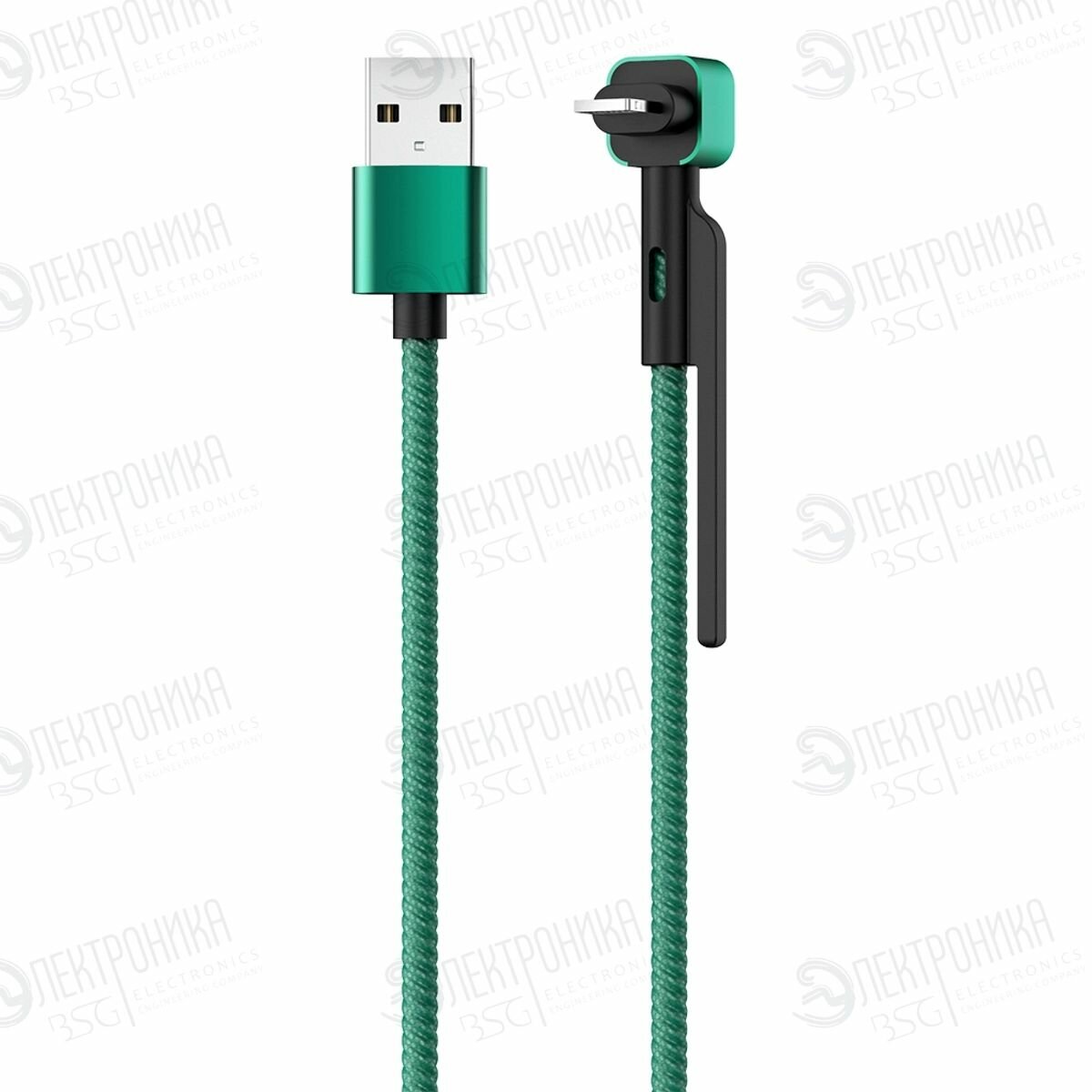 Кабель USB А - lightning зелёный 1,2 м STAND OLMIO