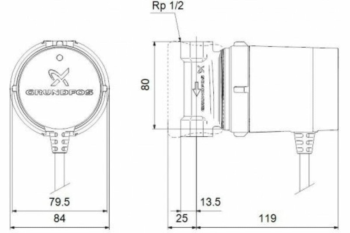 Насос циркуляционный Grundfos - фото №3