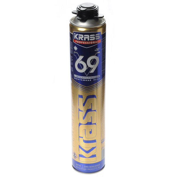 Пена 8310606/5583 монтажная KRASS Professional V69 Пистолетная 890мл (KRASS)