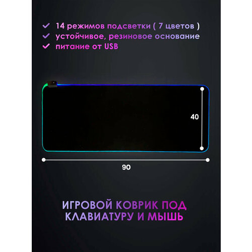 Коврик для клавиатуры и мыши с подсветкой RGB